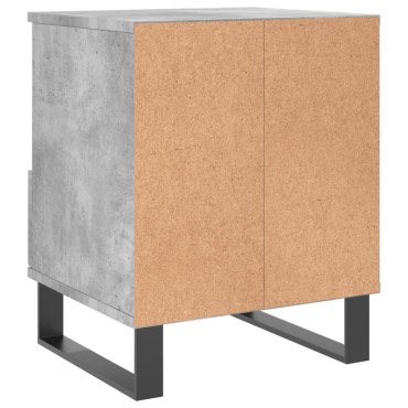vidaXL Κομοδίνο Γκρι Σκυροδέματος 40x35x50cm από Επεξεργ. Ξύλο 1 τεμ.