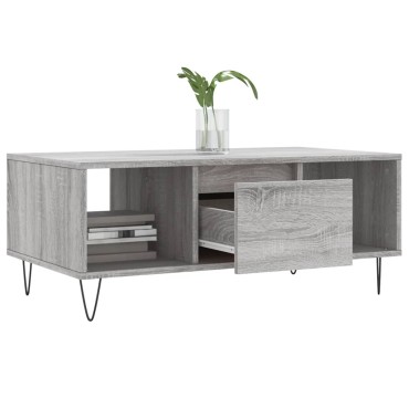 vidaXL Τραπεζάκι Σαλονιού Γκρι Sonoma 90x50x36,5cm Επεξεργασμένο Ξύλο 1 τεμ.