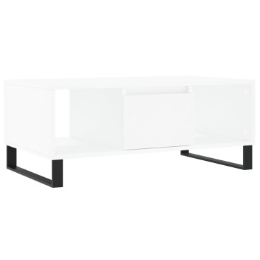 vidaXL Τραπεζάκι Σαλονιού Λευκό 90x50x36,5cm Επεξεργασμένο Ξύλο 1 τεμ.