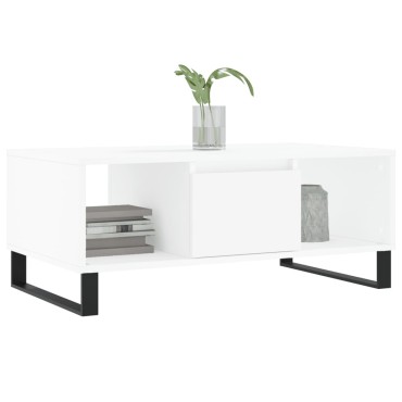vidaXL Τραπεζάκι Σαλονιού Λευκό 90x50x36,5cm Επεξεργασμένο Ξύλο 1 τεμ.