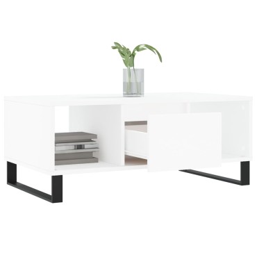 vidaXL Τραπεζάκι Σαλονιού Λευκό 90x50x36,5cm Επεξεργασμένο Ξύλο 1 τεμ.