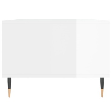 vidaXL Τραπεζάκι Σαλονιού Γυαλ. Λευκό 90x50x36,5cm Επεξεργ. Ξύλο 1 τεμ.