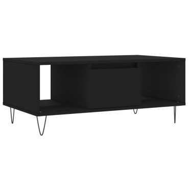 vidaXL Τραπεζάκι Σαλονιού Μαύρο 90x50x36,5cm Επεξεργασμ. Ξύλο 1 τεμ.