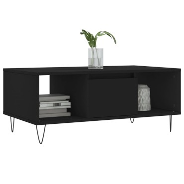 vidaXL Τραπεζάκι Σαλονιού Μαύρο 90x50x36,5cm Επεξεργασμ. Ξύλο 1 τεμ.