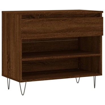 vidaXL Παπουτσοθήκη Καφέ Δρυς 70x36x60cm από Επεξεργασμένο Ξύλο