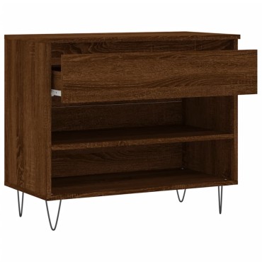 vidaXL Παπουτσοθήκη Καφέ Δρυς 70x36x60cm από Επεξεργασμένο Ξύλο