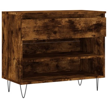 vidaXL Παπουτσοθήκη Καπνιστή Δρυς 70x36x60cm από Επεξεργασμένο Ξύλο