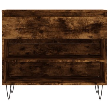 vidaXL Παπουτσοθήκη Καπνιστή Δρυς 70x36x60cm από Επεξεργασμένο Ξύλο