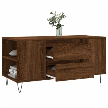 vidaXL Τραπεζάκι Σαλονιού Καφέ Δρυς 102x44,5x50cm Επεξεργασμένο Ξύλο 1 τεμ.