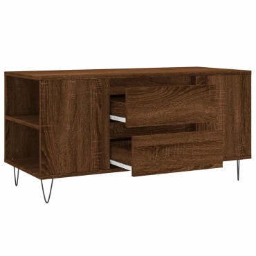 vidaXL Τραπεζάκι Σαλονιού Καφέ Δρυς 102x44,5x50cm Επεξεργασμένο Ξύλο 1 τεμ.