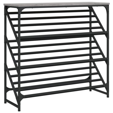vidaXL Παπουτσοθήκη Γκρι Sonoma 90x30x85cm από Επεξεργασμένο Ξύλο