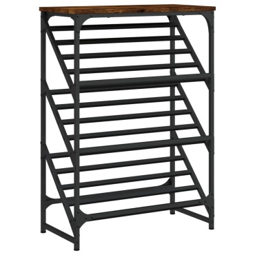 vidaXL Παπουτσοθήκη Καπνιστή Δρυς 60x30x85cm Επεξεργασμένο Ξύλο