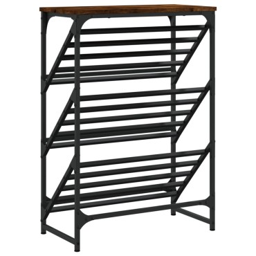vidaXL Παπουτσοθήκη Καπνιστή Δρυς 60x30x85cm Επεξεργασμένο Ξύλο