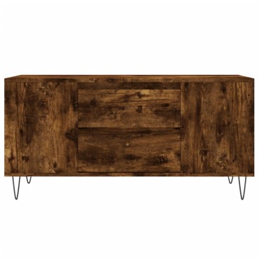 vidaXL Τραπεζάκι Σαλονιού Καπνιστή Δρυς 102x44,5x50cm Επεξεργ. Ξύλο 1 τεμ.