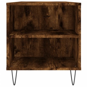 vidaXL Τραπεζάκι Σαλονιού Καπνιστή Δρυς 102x44,5x50cm Επεξεργ. Ξύλο 1 τεμ.