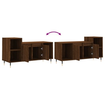 vidaXL Έπιπλο Τηλεόρασης Καφέ Δρυς 100x35x55cm Επεξεργασμένο Ξύλο