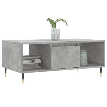 vidaXL Τραπεζάκι Σαλονιού Γκρι Σκυροδ. 90x50x36,5cm Επεξεργ. Ξύλο 1 τεμ.