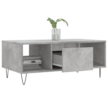 vidaXL Τραπεζάκι Σαλονιού Γκρι Σκυροδ. 90x50x36,5cm Επεξεργ. Ξύλο 1 τεμ.