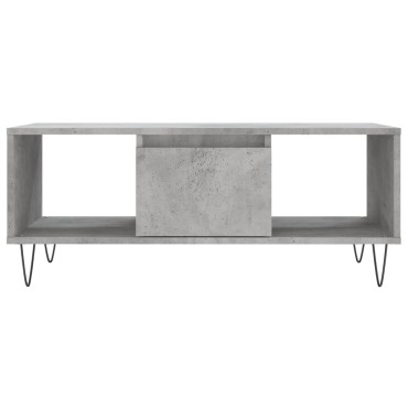 vidaXL Τραπεζάκι Σαλονιού Γκρι Σκυροδ. 90x50x36,5cm Επεξεργ. Ξύλο 1 τεμ.
