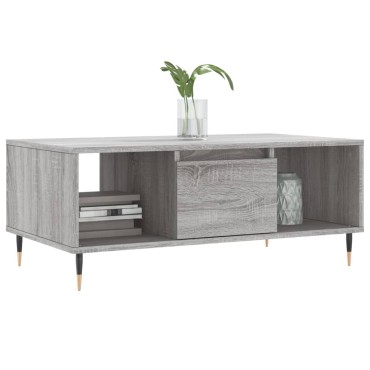 vidaXL Τραπεζάκι Σαλονιού Γκρι Sonoma 90x50x36,5cm Επεξεργασμένο Ξύλο 1 τεμ.