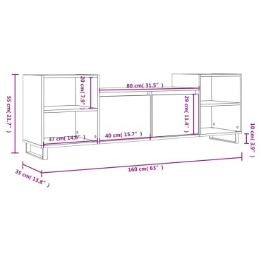 vidaXL Έπιπλο Τηλεόρασης Λευκό 160x35x55cm Επεξεργασμένο Ξύλο