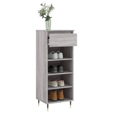 vidaXL Παπουτσοθήκη Γκρι Sonoma 40x36x105cm από Επεξεργασμένο Ξύλο