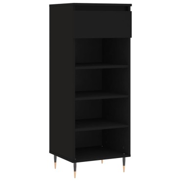 vidaXL Παπουτσοθήκη Μαύρη 40x36x105cm από Επεξεργασμένο Ξύλο