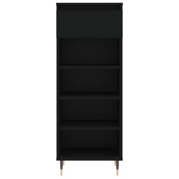 vidaXL Παπουτσοθήκη Μαύρη 40x36x105cm από Επεξεργασμένο Ξύλο