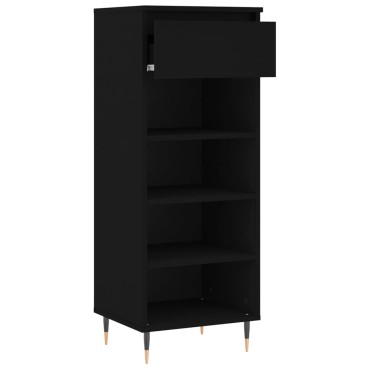 vidaXL Παπουτσοθήκη Μαύρη 40x36x105cm από Επεξεργασμένο Ξύλο