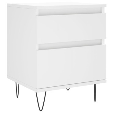 vidaXL Κομοδίνα Λευκά 2 τεμ. 40x35x50cm από Επεξεργασμένο Ξύλο