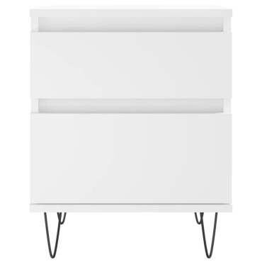 vidaXL Κομοδίνα Λευκά 2 τεμ. 40x35x50cm από Επεξεργασμένο Ξύλο