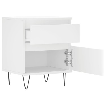 vidaXL Κομοδίνα Λευκά 2 τεμ. 40x35x50cm από Επεξεργασμένο Ξύλο