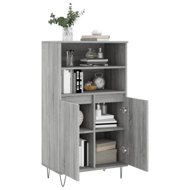 vidaXL Ντουλάπι Γκρι Sonoma 60x36x110cm από Επεξεργασμένο Ξύλο 1 τεμ.