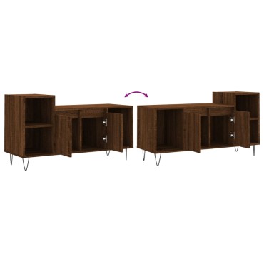 vidaXL Έπιπλο Τηλεόρασης Καφέ Δρυς 100x35x55cm Επεξεργασμένο Ξύλο