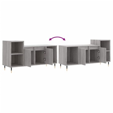 vidaXL Έπιπλο Τηλεόρασης Γκρι Sonoma 100x35x55cm από Επεξεργ. Ξύλο