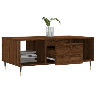 vidaXL Τραπεζάκι Σαλονιού Καφέ Δρυς 90x50x36,5cm Επεξεργασμ. Ξύλο 1 τεμ.