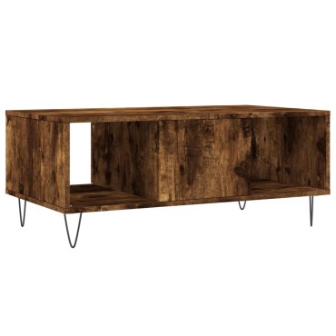 vidaXL Τραπεζάκι Σαλονιού Καπνιστή Δρυς 90x50x36,5cm Επεξεργ. Ξύλο 1 τεμ.