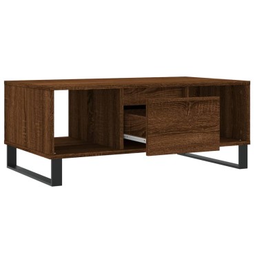 vidaXL Τραπεζάκι Σαλονιού Καφέ Δρυς 90x50x36,5cm Επεξεργασμ. Ξύλο 1 τεμ.