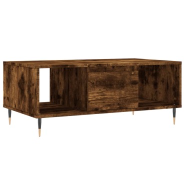 vidaXL Τραπεζάκι Σαλονιού Καπνιστή Δρυς 90x50x36,5cm Επεξεργ. Ξύλο 1 τεμ.