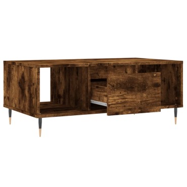 vidaXL Τραπεζάκι Σαλονιού Καπνιστή Δρυς 90x50x36,5cm Επεξεργ. Ξύλο 1 τεμ.