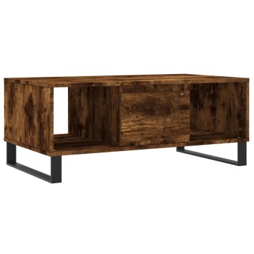 vidaXL Τραπεζάκι Σαλονιού Καπνιστή Δρυς 90x50x36,5cm Επεξεργ. Ξύλο 1 τεμ.