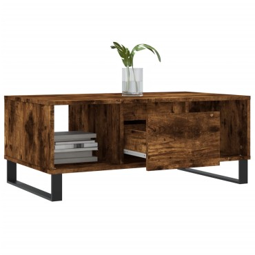 vidaXL Τραπεζάκι Σαλονιού Καπνιστή Δρυς 90x50x36,5cm Επεξεργ. Ξύλο 1 τεμ.