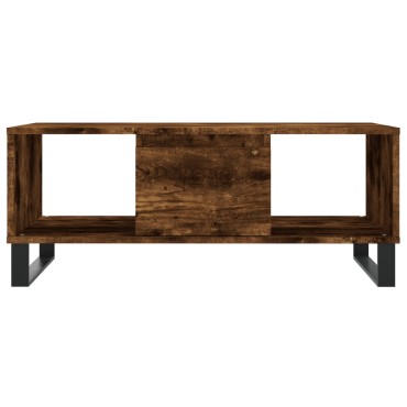 vidaXL Τραπεζάκι Σαλονιού Καπνιστή Δρυς 90x50x36,5cm Επεξεργ. Ξύλο 1 τεμ.