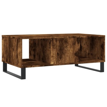 vidaXL Τραπεζάκι Σαλονιού Καπνιστή Δρυς 90x50x36,5cm Επεξεργ. Ξύλο 1 τεμ.