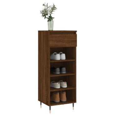 vidaXL Παπουτσοθήκη Καφέ Δρυς 40x36x105cm από Επεξεργασμένο Ξύλο