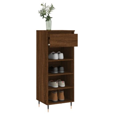 vidaXL Παπουτσοθήκη Καφέ Δρυς 40x36x105cm από Επεξεργασμένο Ξύλο