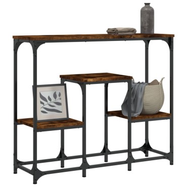 vidaXL Τραπέζι Κονσόλα Καπνιστή Δρυς 89,5x28x76cm Επεξεργασμένο Ξύλο 1 τεμ.