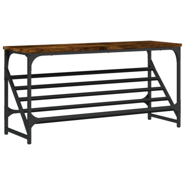 vidaXL Παπουτσοθήκη Καπνιστή Δρυς 90x30x45cm Επεξεργασμένο Ξύλο