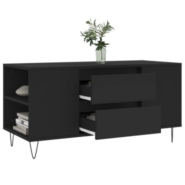 vidaXL Τραπεζάκι Σαλονιού Μαύρο 102x44,5x50cm από Επεξεργασμένο Ξύλο 1 τεμ.