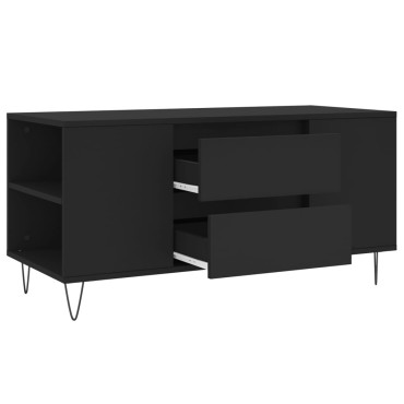 vidaXL Τραπεζάκι Σαλονιού Μαύρο 102x44,5x50cm από Επεξεργασμένο Ξύλο 1 τεμ.